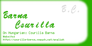 barna csurilla business card